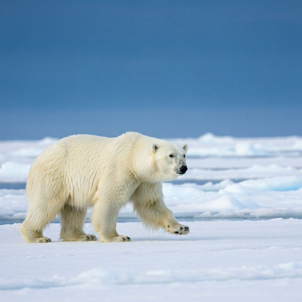Polar bear in Arctic landscape